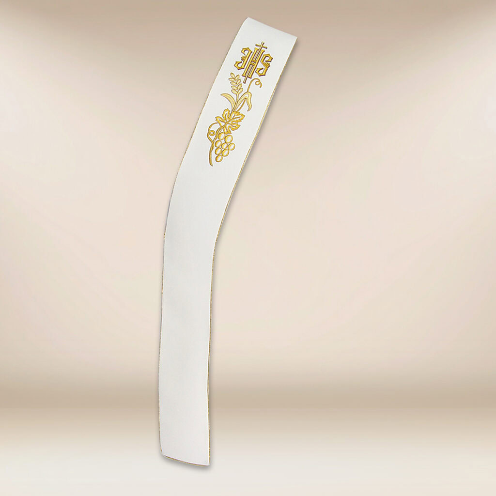 Stola ricamata per diaconi ecru