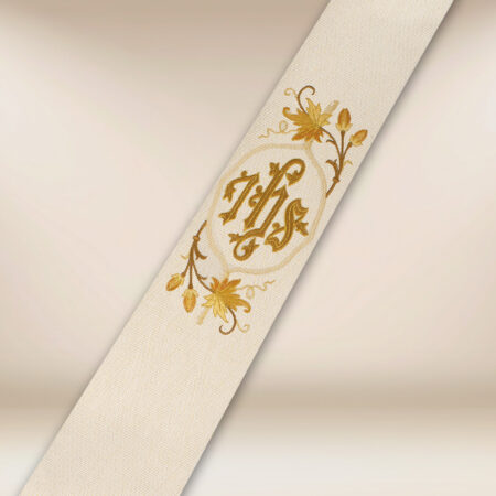 Stole sacerdotali ricamate per diaconi ecru IHS