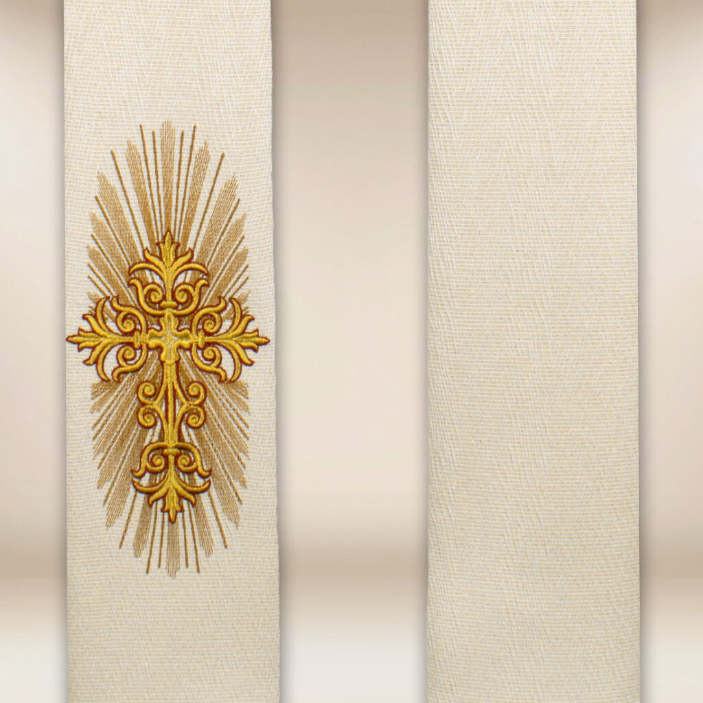 Stola ricamata IHS ecru
