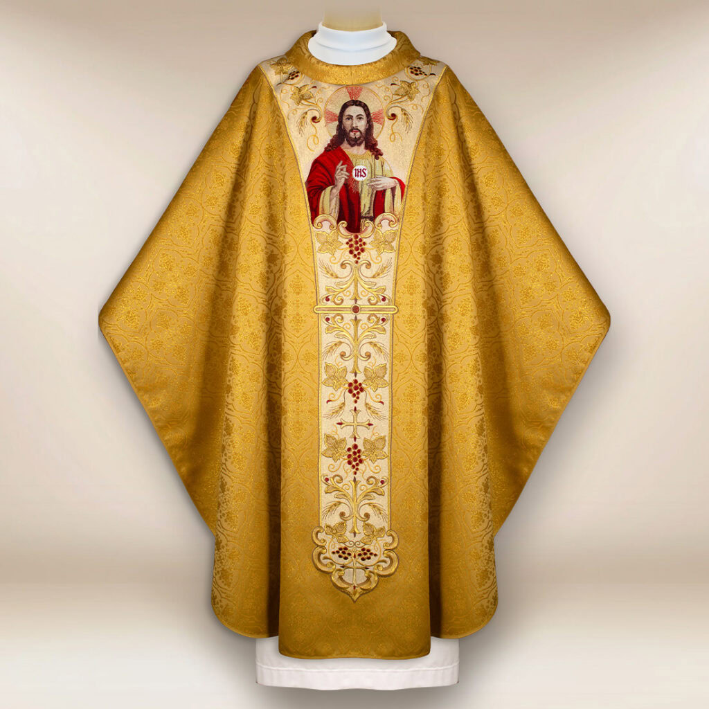 Casula liturgica con Gesù Cristo