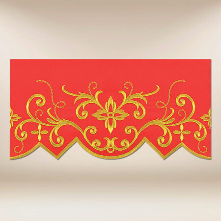 Coroncina ricamata rossa 590 cm