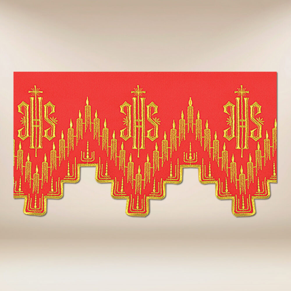 Pizzo ricamato rosso 590cm