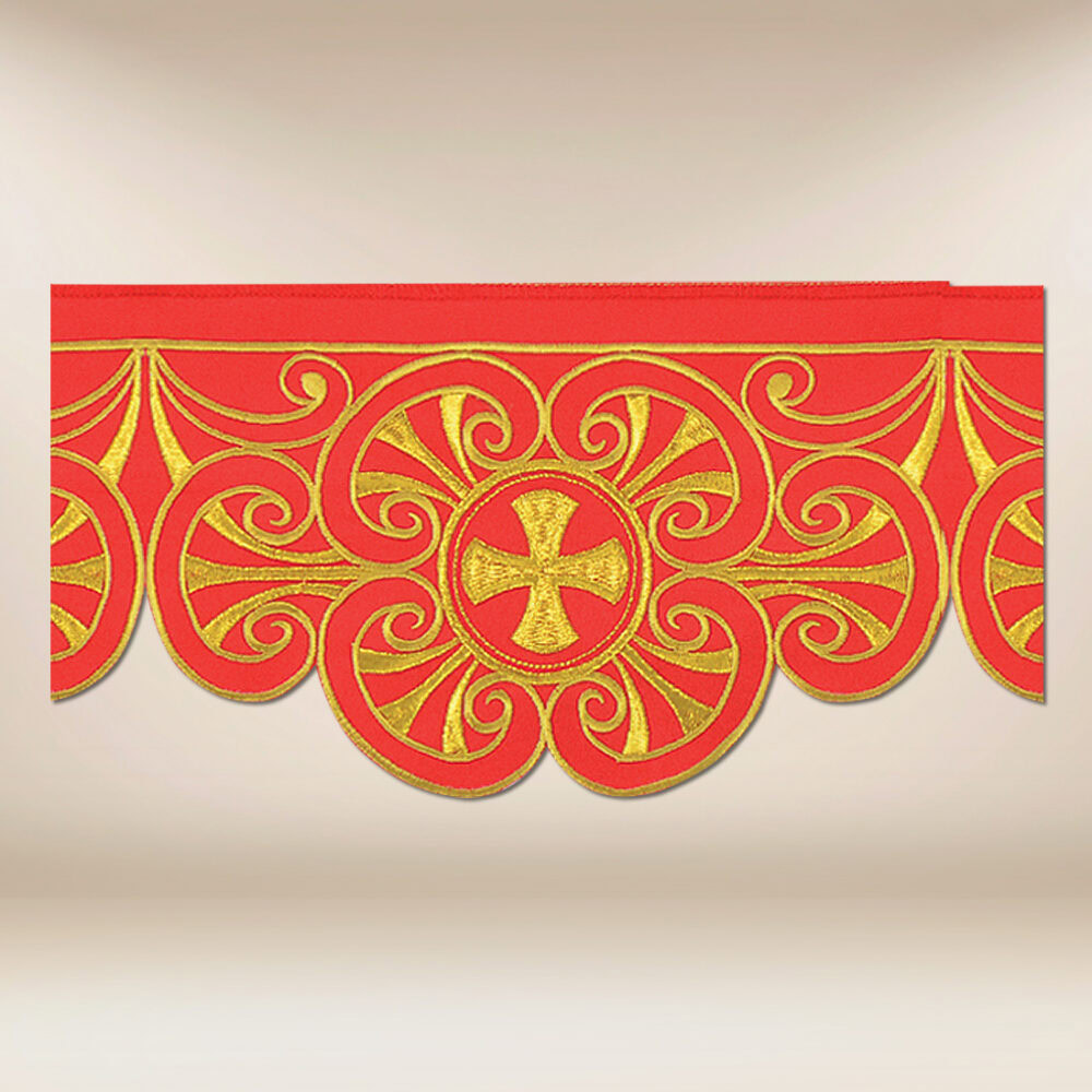 Coroncina ricamata rossa 590 cm