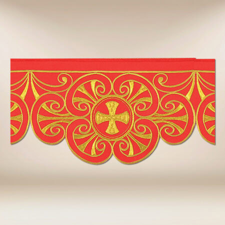 Coroncina ricamata rossa 590 cm