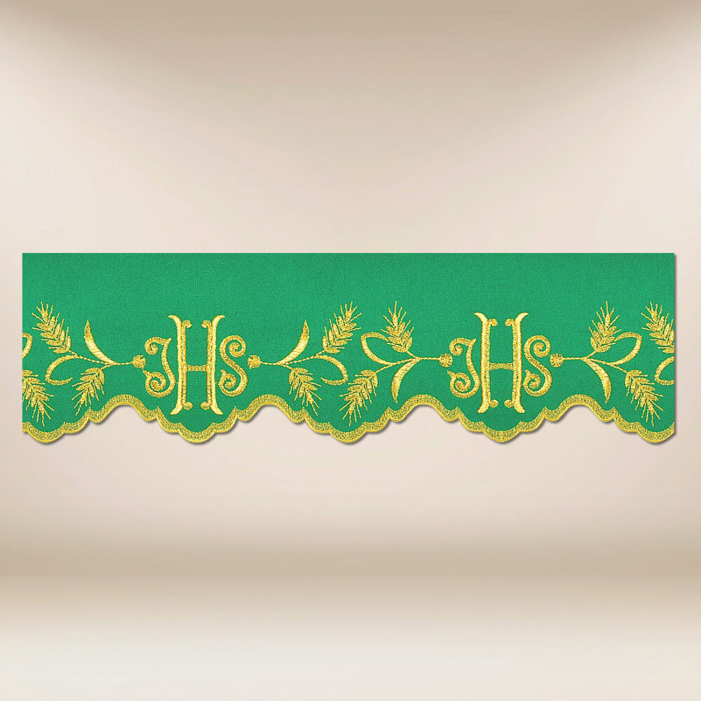 Pizzo ricamato verde 590cm