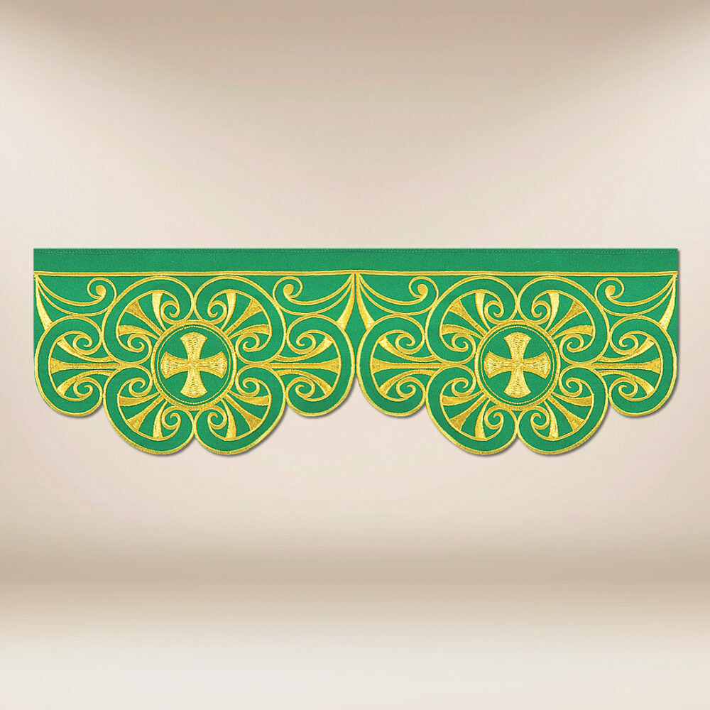Pizzo ricamato verde 590cm