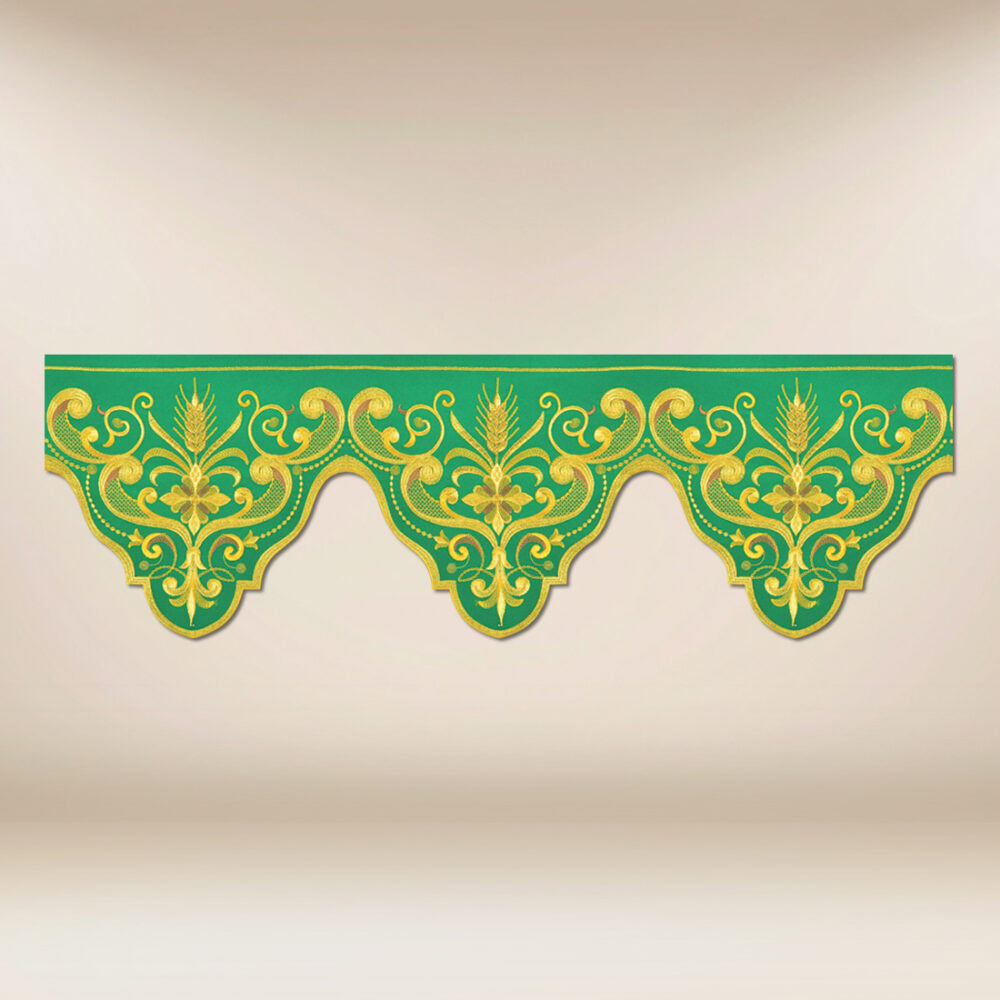 Pizzo ricamato verde 590cm