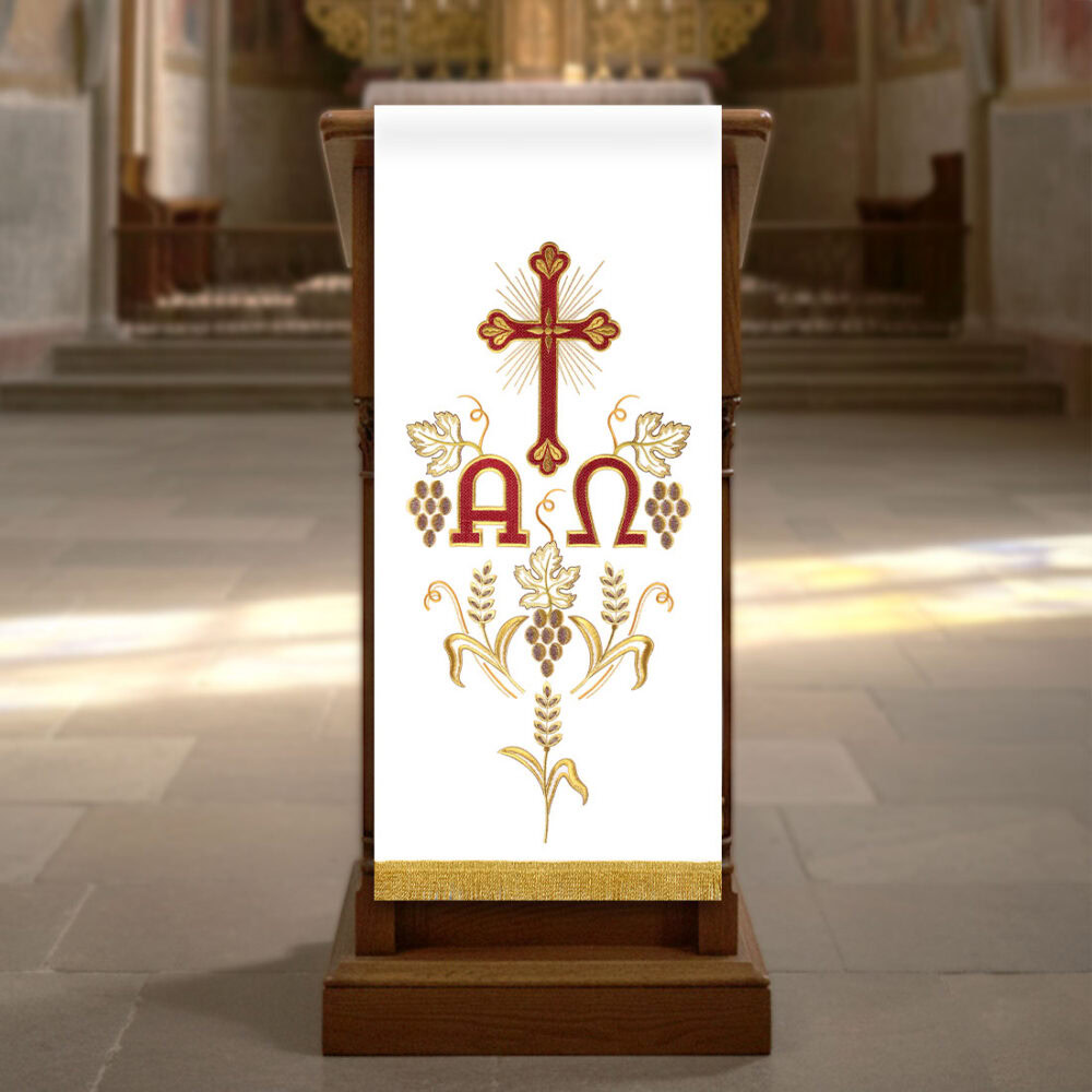 Coprileggio ricamato Alfa e Omega