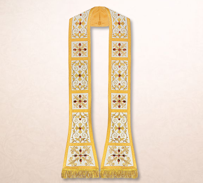 Stuła haftowana rzymska “Massimo-Bianco”