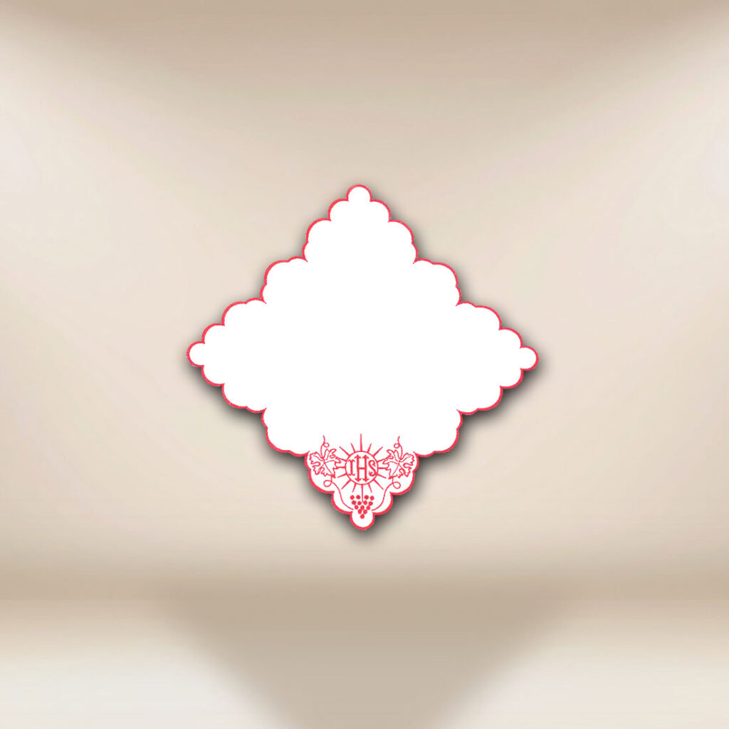 Tovagliolo ricamato rosso 32x32