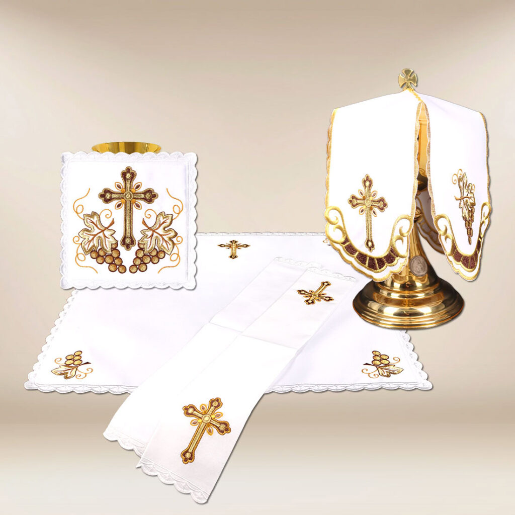 Set di biancheria per calice e conopeo copri pisside