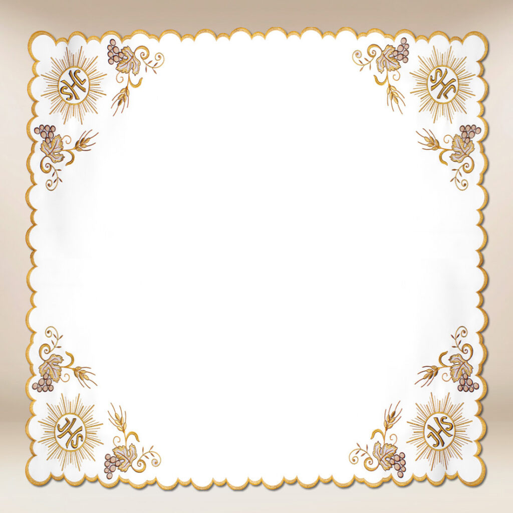 Tovagliolo ricamato dorato, dimensioni 110×110 cm