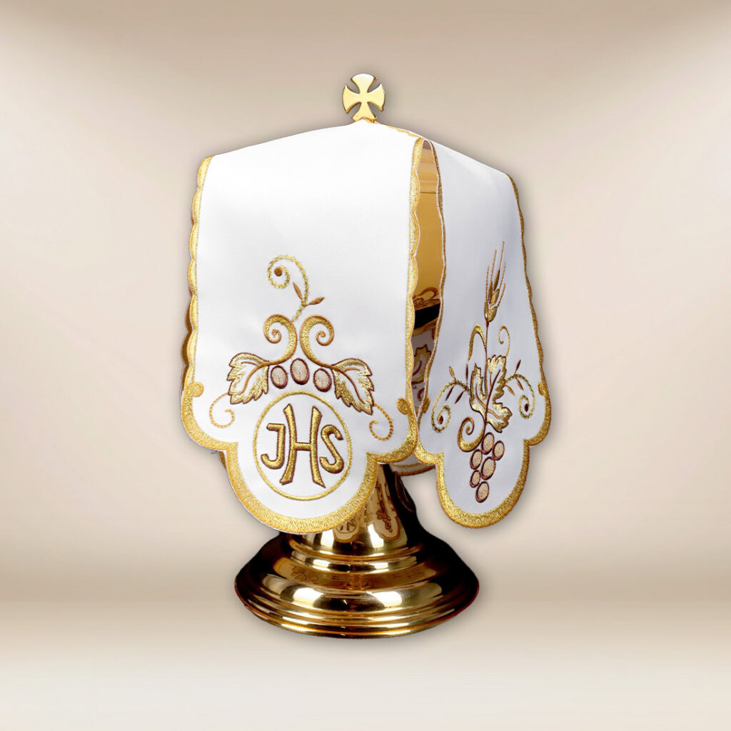 Conopeo copri pisside con motivo IHS