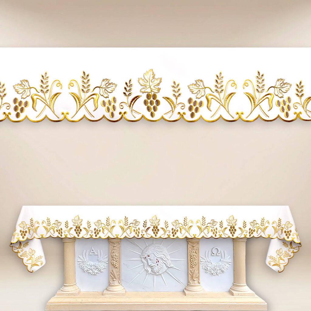 Tovaglia ricamata Alfa Omega