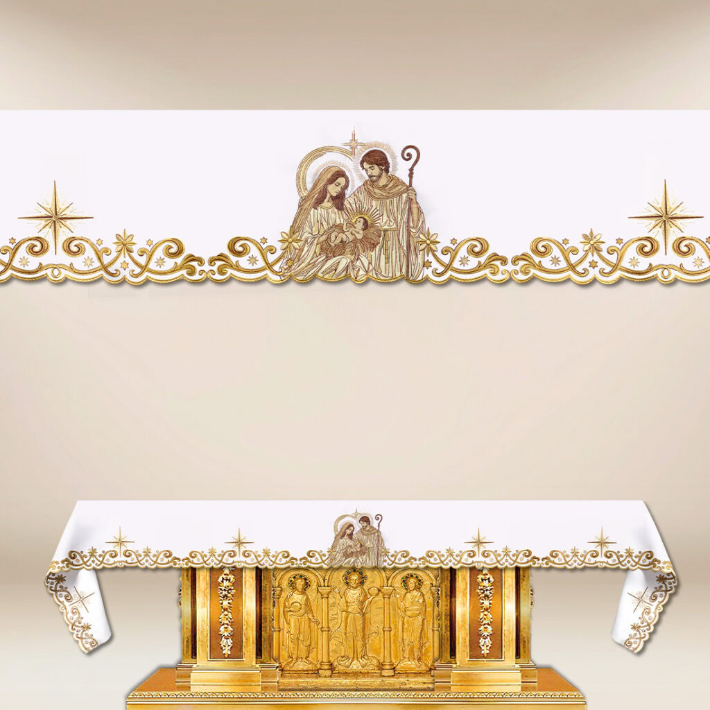 Tovaglia ricamata natalizia