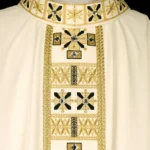 Casula liturgica ecru ricamata