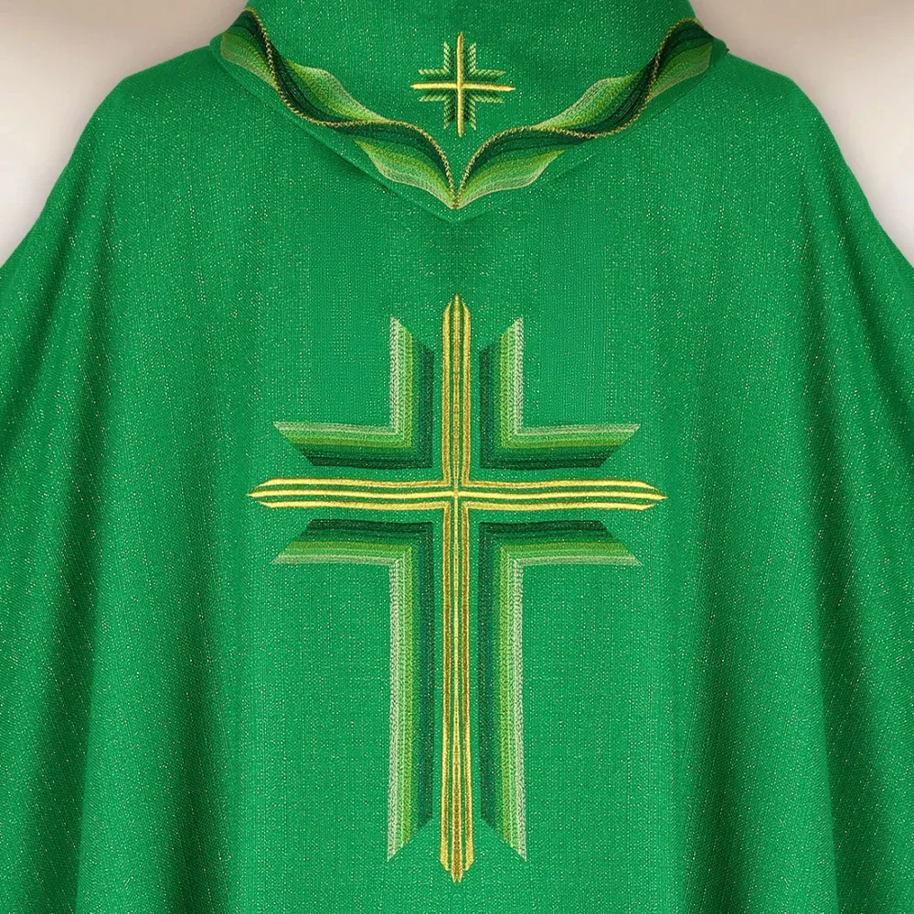 Casula ricamata verde