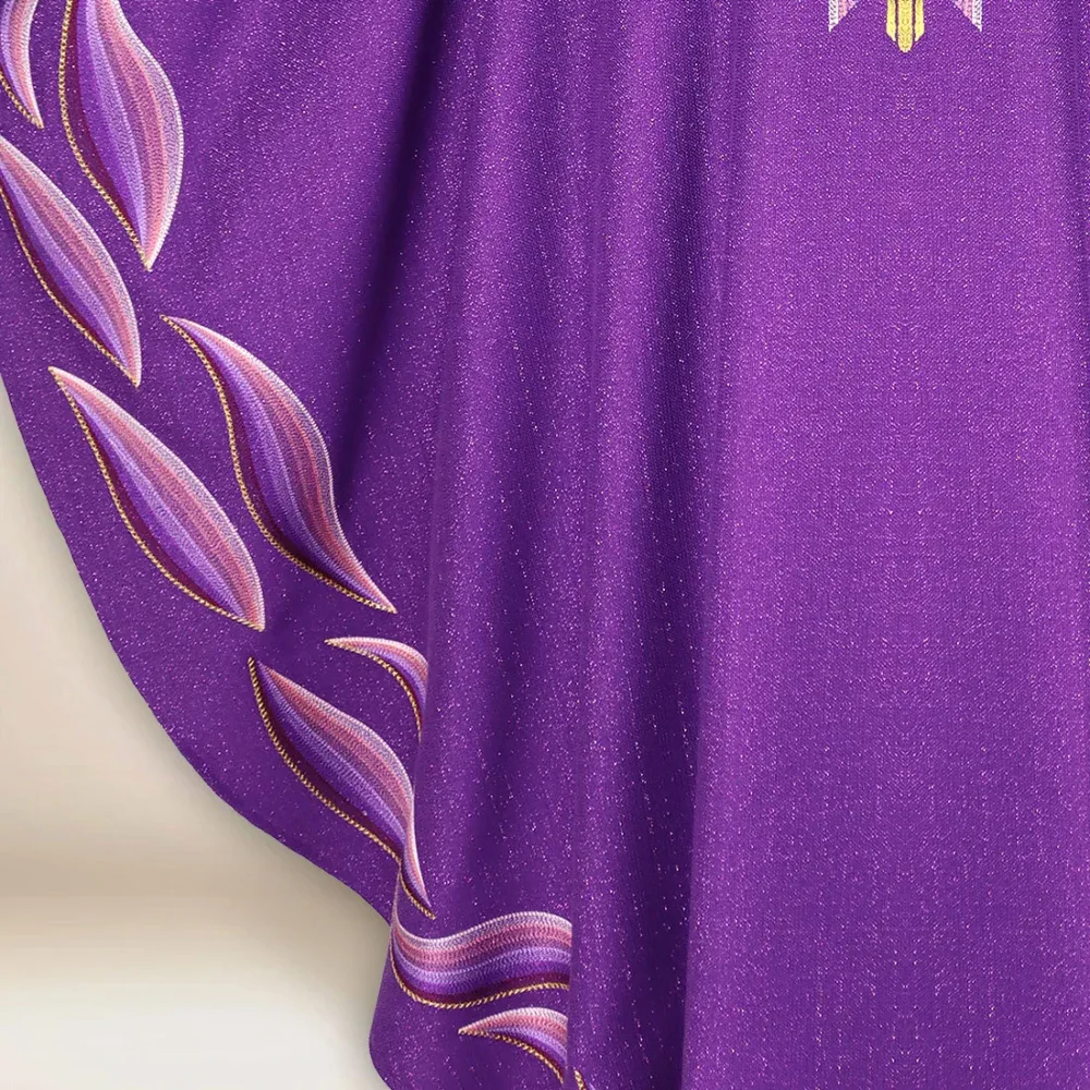 Casula ricamata viola