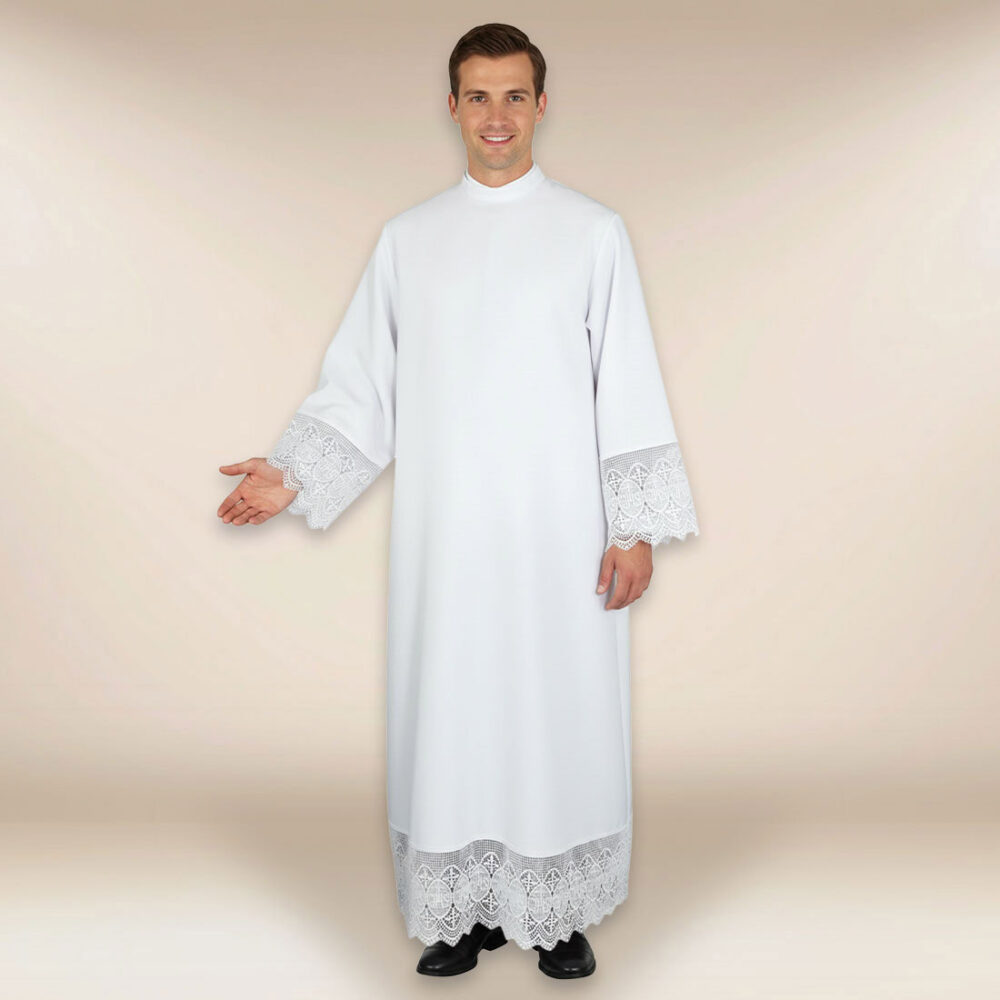 Camice Liturgico in guipure IHS 188 cm