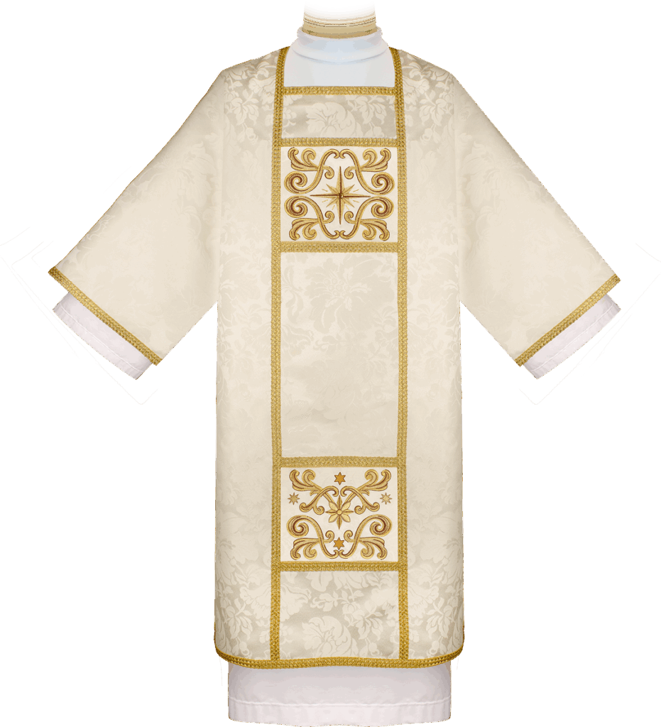 Dalm at yka haftowana ecru – komplet liturgiczny na Boże Narodzenie