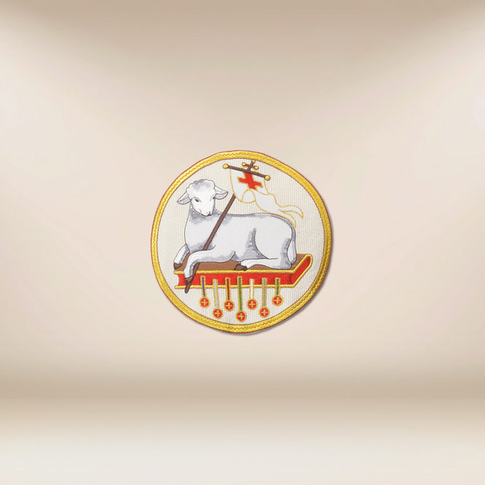 applicazione ricamata Agnello di Dio