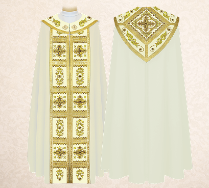 Kapa haftowana „Brillante-Bianco”