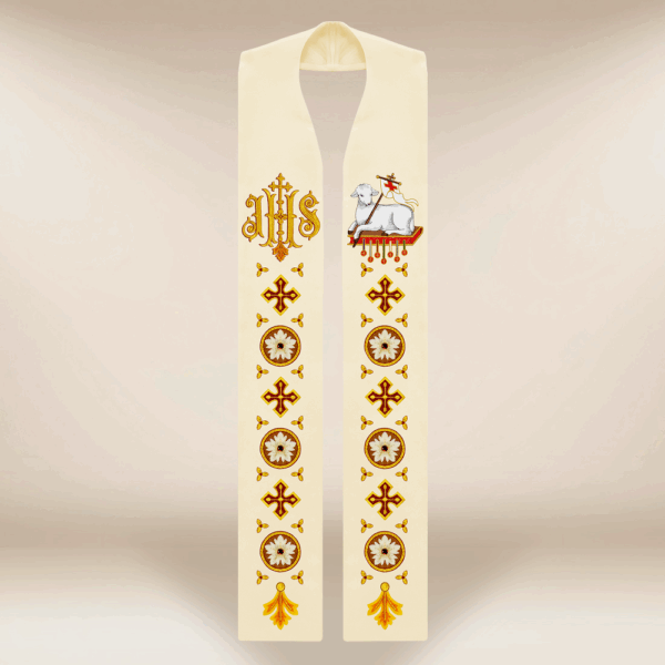 Stuła haftowana "Baranek Boży"