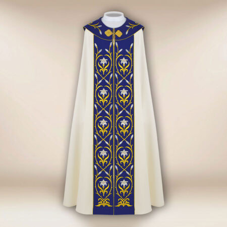 Piviale ricamato con motivo mariano