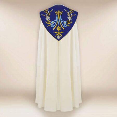 Piviale ricamato con motivo mariano