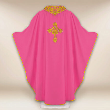 Casula ricamata con IHS rosa