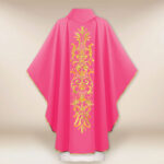 Casula ricamata liturgica rosa