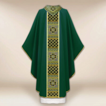 Casula liturgica verde ricamata
