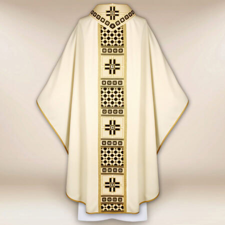 Casula liturgica ecru ricamata