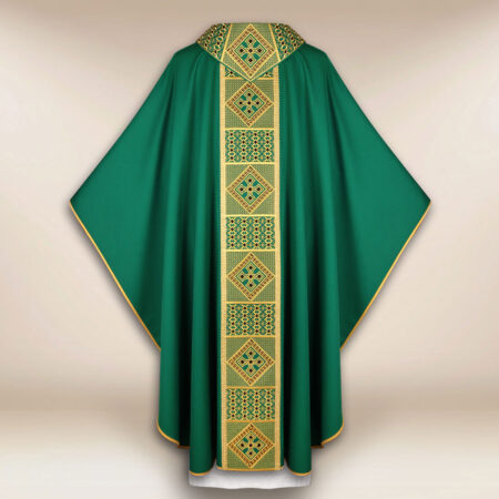 Paramento liturgico verde ricamato