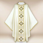 Casula liturgica ecru ricamata