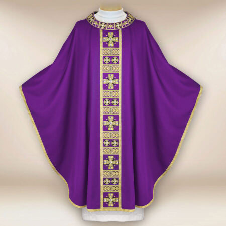 Paramento liturgico viola ricamato
