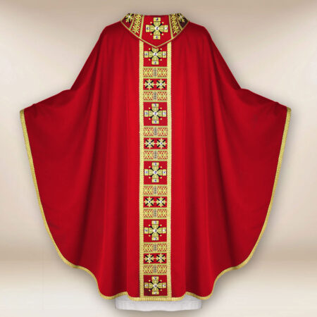 Paramento liturgico rosso ricamato
