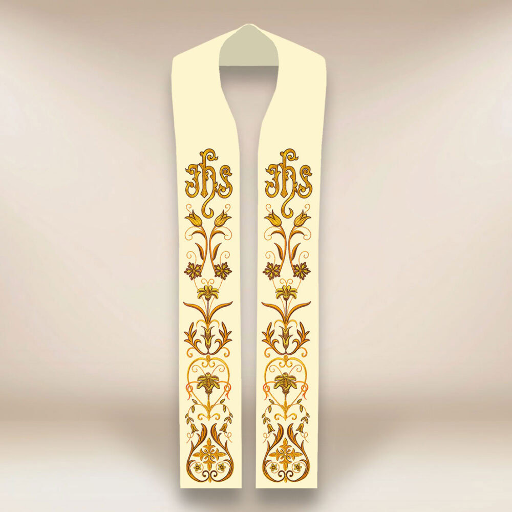 Stola liturgica IHS ricamata
