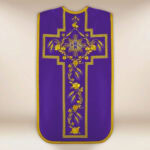Paramento ricamato romano IHS viola
