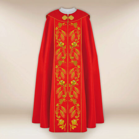 Piviale ricamato IHS rosso