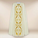 Piviale ricamato IHS ecru