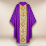 Casula viola ricamata con cintura