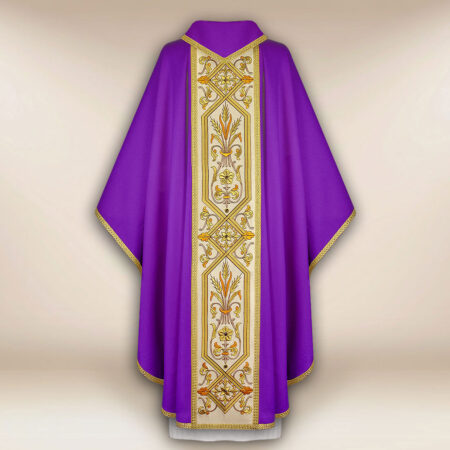 Casula viola ricamata con cintura