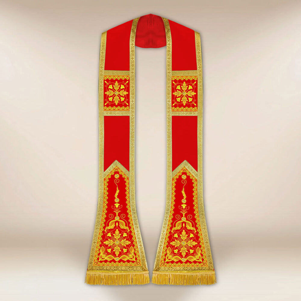 Stola ricamata romana rossa