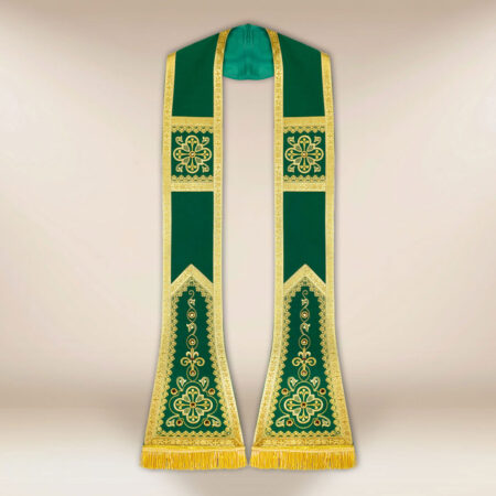 Stola romana verde ricamata