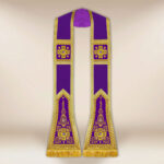 Stola ricamata romana viola