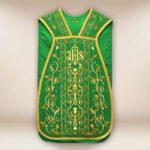 Paramento romano ricamato verde