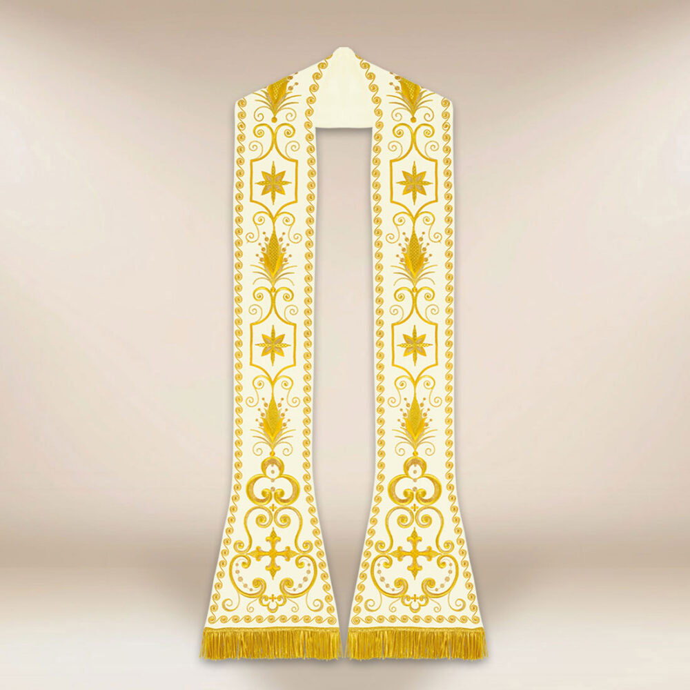 Stola ricamata romana ecru