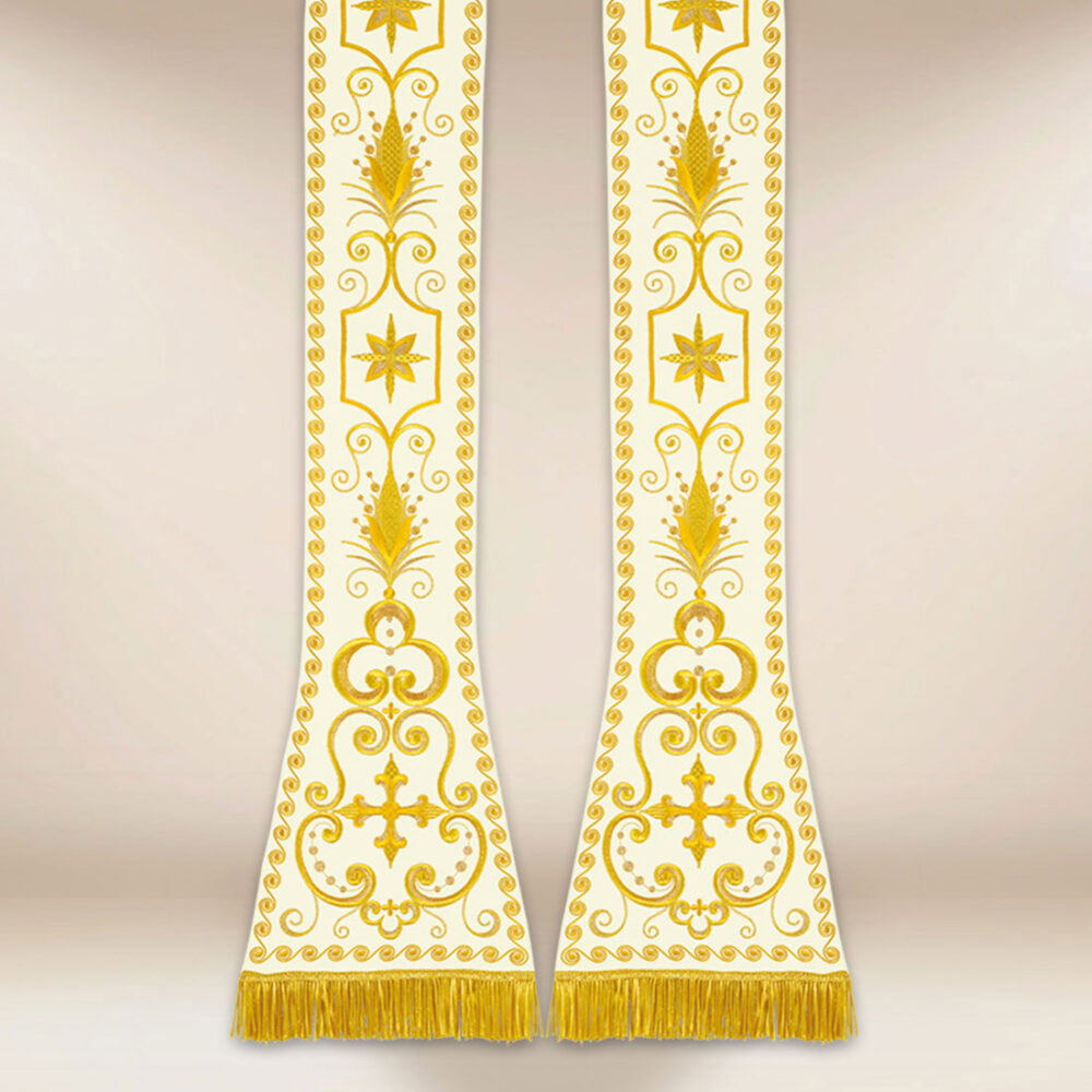 Stola ricamata romana ecru