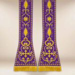 Stola ricamata romana viola